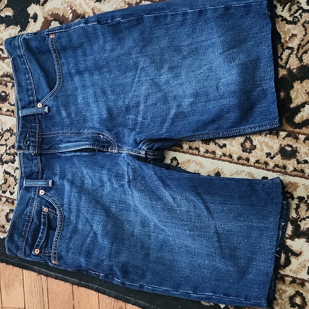 Men's Levi's Classic Denim Ragged Edge Shorts;Waist 36, Dark Blue